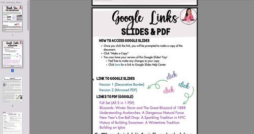 January Reading Passages Series 2 Set of 5, w/ Comprehension, DIGITAL & PDF