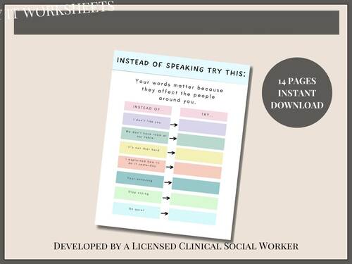 Think it or say it worksheets social filter activities social skills