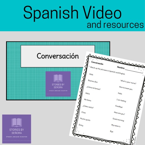 Preview of Spanish Video & Worksheet--Conversation