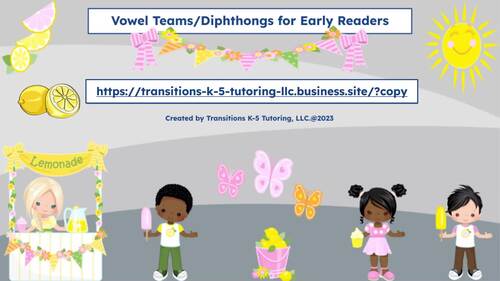 Pre-K Rocks! Vowel Teams and Diphthongs by Transitions K5 Tutoring LLC