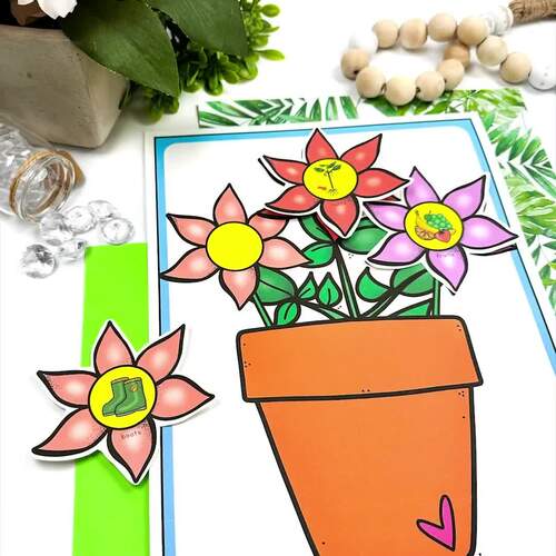 Flower Rhyming Words Garden Literacy Activity by Turner Tots TPT