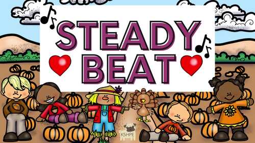 Preview of Rhythm Play Along Fall Pumpkin Patch, Music Flash Cards, Steady Beat Percussion