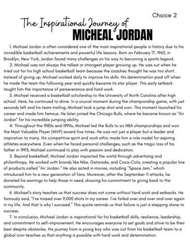 Opinion Writing-The Most Inspirational Person by buzzyteachers | TPT