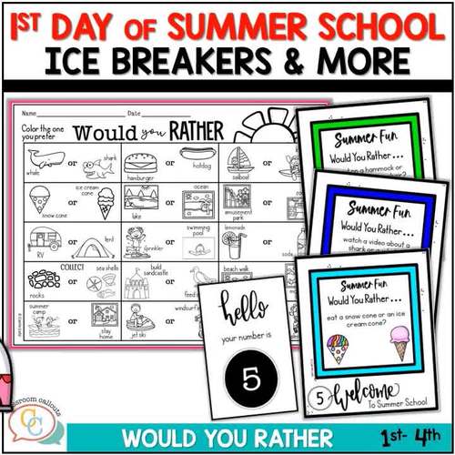 First Day of Summer School Fun Summer School Activities Icebreakers