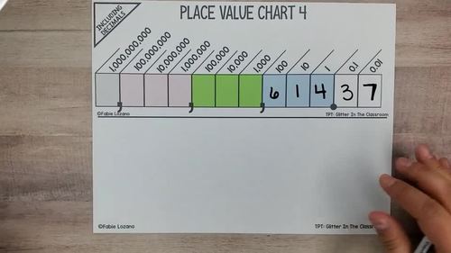 Place Value Charts and Activities Bundle - Worksheets - Math Centers