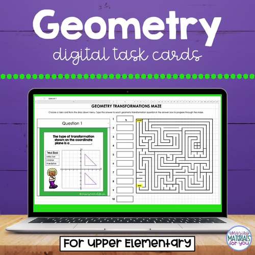 Geometry Transformations | Task Cards and Maze | TPT