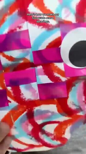 Preview of Paper Weaving Ocean Creatures Lesson Plan (Grades 1–3)
