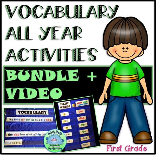 Preview of 1st Grade RTI VOCABULARY All Year Activities BUNDLE + VIDEO Lesson - Program