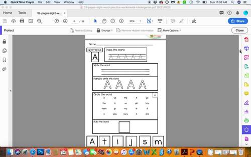 Sight Word Review Worksheets for Kindergarten | TpT