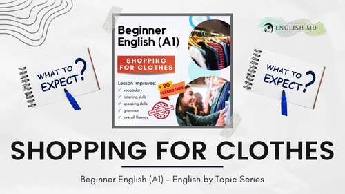 Shopping for Clothes - Beginner ESL/ELL for Teens & Adults (A1) by ...