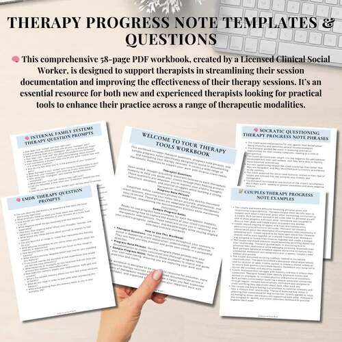 Therapy Progress Note Templates, Therapy Note Sentence Starters ...
