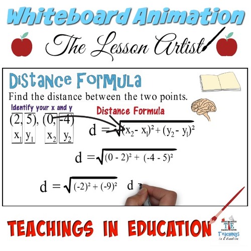 Distance Formula Two Points Whiteboard Animation By Teachings