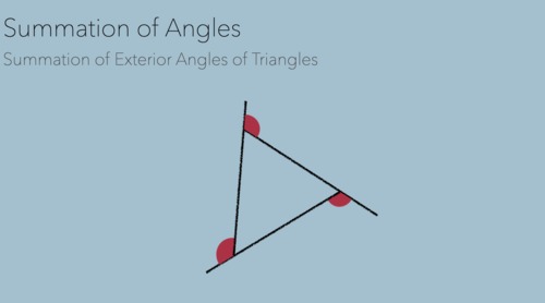 Preview of Montessori Summation of Exterior Angles of Triangles Presentation