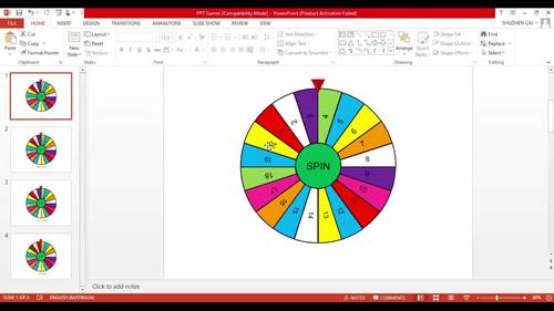 Editable Powerpoint Template - Colour Spinner by Budding Mushie | TpT