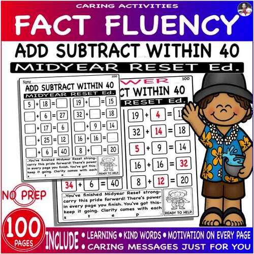 Addition and subtraction within 40 fact fluency Brain Target - Midyear ...