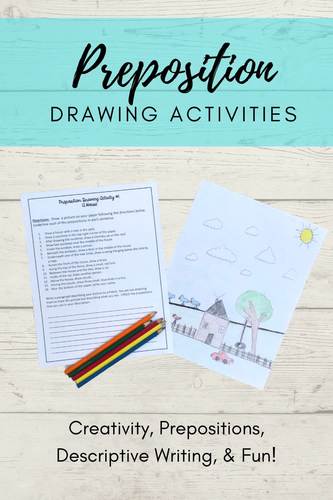 Preposition Drawings Activities Distance Learning Option By Oh So Simple Ela Information gap activity using prepositions of place. preposition drawings activities