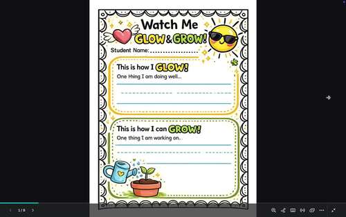 Glow and Grow Student Feedback Sheets Bundle | Seasonal Reflection ...