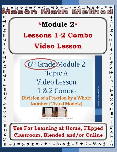 Preview of 6th Grade Math Mod 2 Video Lesson 1-2 Dividing Fractions/Visual  Distance/Flip