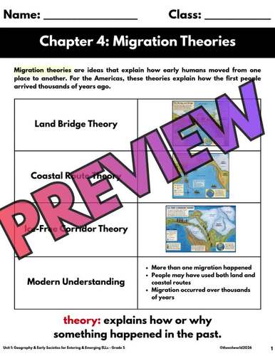 Grade 5 ELL Passport to Social Studies Review Packet Unit 1: Migration ...