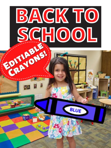 Preview of How to EDIT Editable Crayon Posters classroom setup elementary  "windows paint"