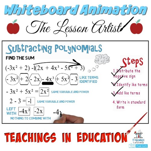 Preview of Subtracting Polynomials: Whiteboard Animation