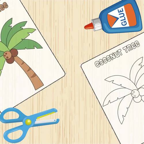 Coconut Tree Craft Template-Summer Craft Bulletin Board-Chicka Boom Cut ...