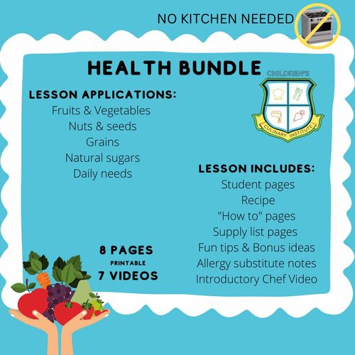 Preview of Health Bundle - No kitchen needed- Cooking classroom
