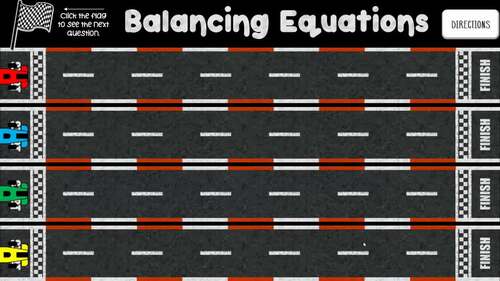 Balancing Equations Racecar Game for PowerPoint by JayZee | TPT