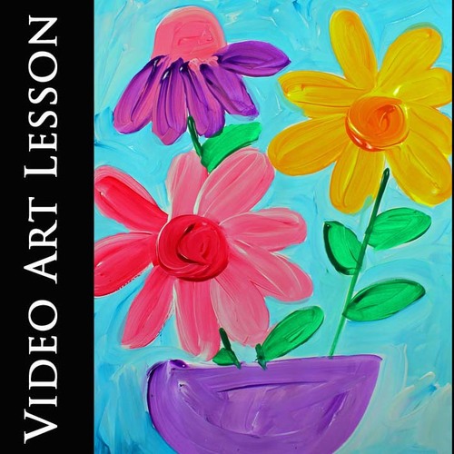 Downloadable Video Art Project: Paint Flowers in a Vase Distance Learning