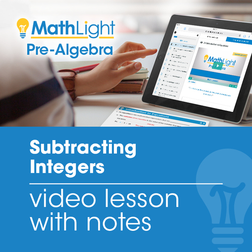 Preview of Subtracting Integers Video Lesson w/Student Notes