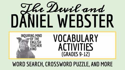 "The Devil and Daniel Webster" Vocabulary Games and Activities for High ...