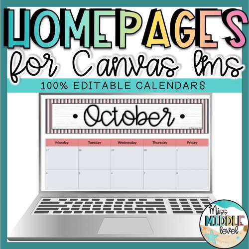 Nautical Homepage Calendars for Canvas LMS August 2024 to July 2025