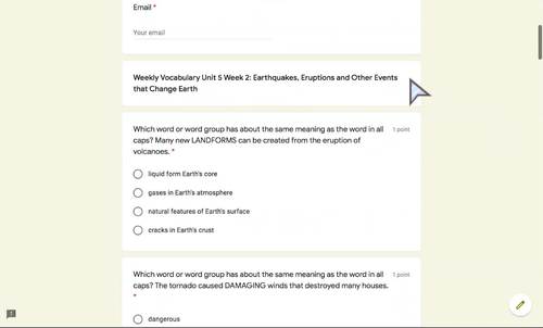 Grade 3 MyView Literacy Unit 5 Week 2 Google Forms, Assessment Practice
