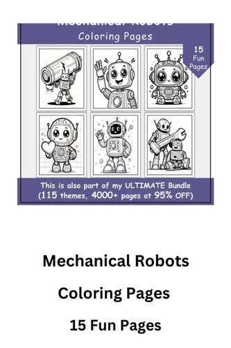 Mechanical Robots | Printable Coloring Pages for Kids for Relaxing ...