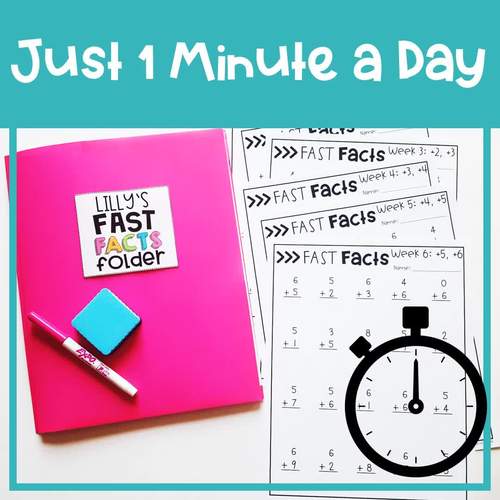Addition to 20 Math Fact Fluency Fact Folders Daily Fact Practice ...