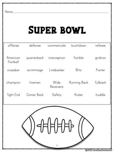 Super Bowl Spelling Practice with SuperBowl Word Search by Jana Does