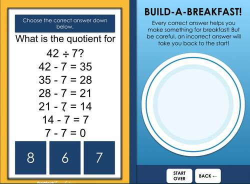 Division with Repeated Subtraction Digital Math Game for Google Slides™