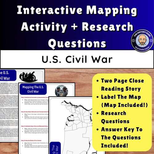 Civil War Interactive Map Activity - 500