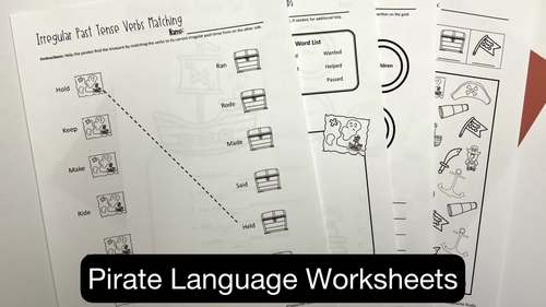 Pirate Language Worksheets and Activities for Speech Therapy No Prep