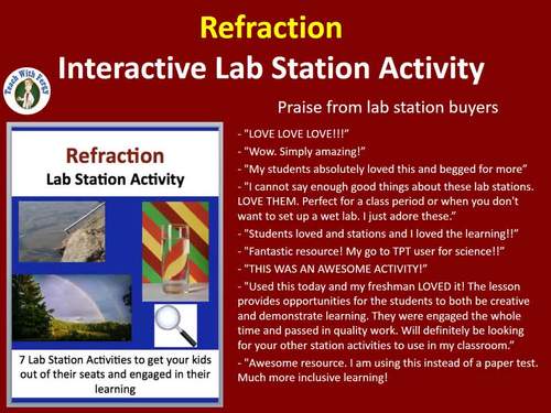 Refraction Lab Station Activity | 7 Hands-on Activities | Physics, Optics