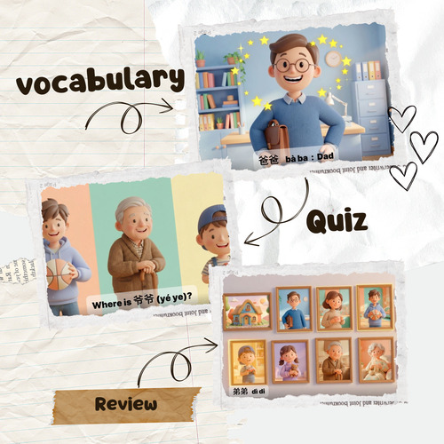 Preview of Chinese Family Vocabulary Video Lesson Pack