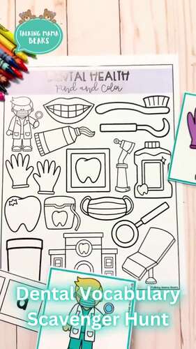 Dental Vocabulary Scavenger Hunt Activity by Talking Mama Bears | TPT