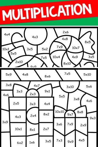 Christmas Multiplication Color by Number by Primary ...