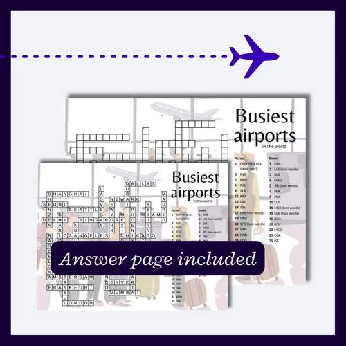 Busiest airports in the world crossword puzzle Grade 4  by Learnable