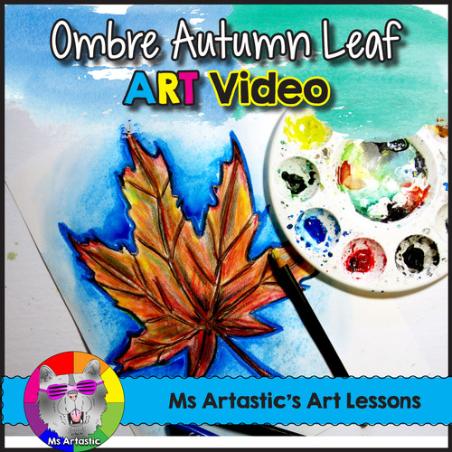 Preview of Autumn Art Lesson, Value Leaf Art Project for Middle School