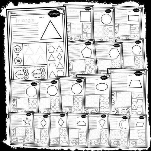2D and 3D Shapes | Geometry Worksheets by Stoophty | TPT