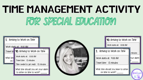 Preview of Time Management Activity for Special Education: Write the Room Arriving to Work