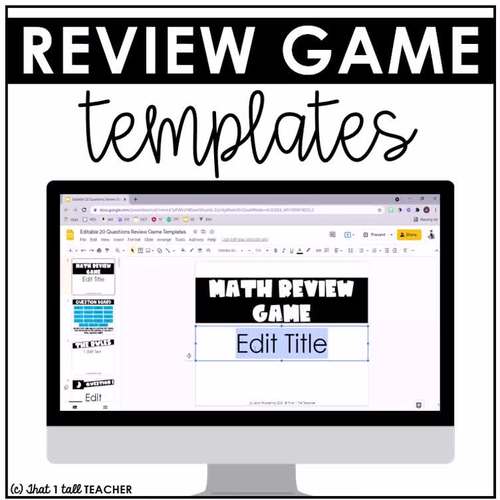 EDITABLE Review Game Templates for ANY Subject Area by Aron Rrustemaj