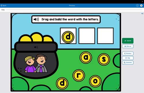 St. Patrick's Day CVC Boom Cards | Build Write Spell CVC Words Kindergarten