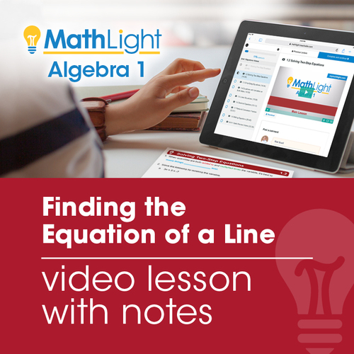 Preview of Finding the Equation of a Line (Part 1) Video Lesson